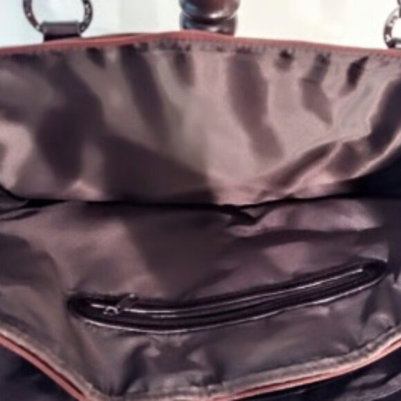 M.C. Laptop Tote & Briefcase ~ Brown Croc w/Silver Accents ~ Multi-Pocket, Lined - Picture 12 of 12